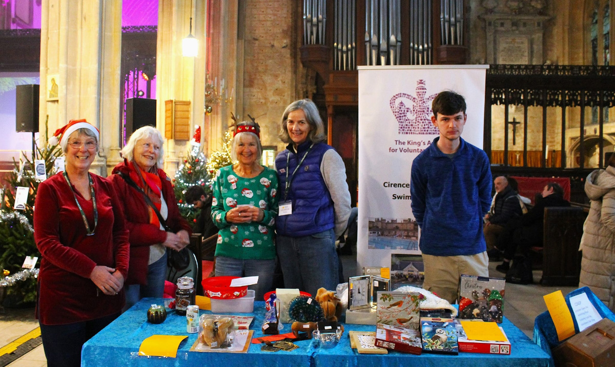 A raffle stool at Christmas
