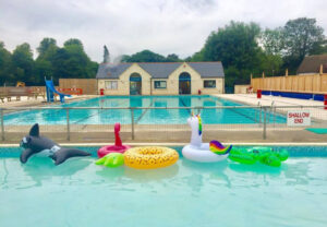 Both the adult and children's swimming pools