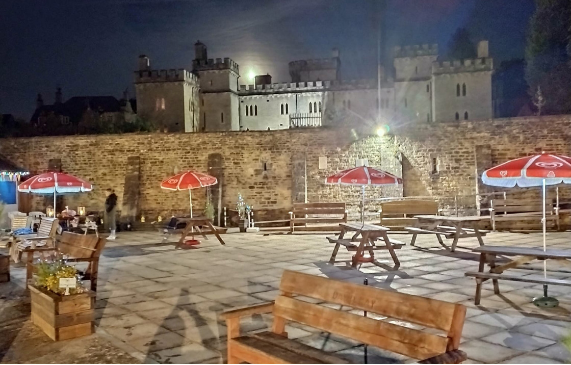 Outdoor area at night