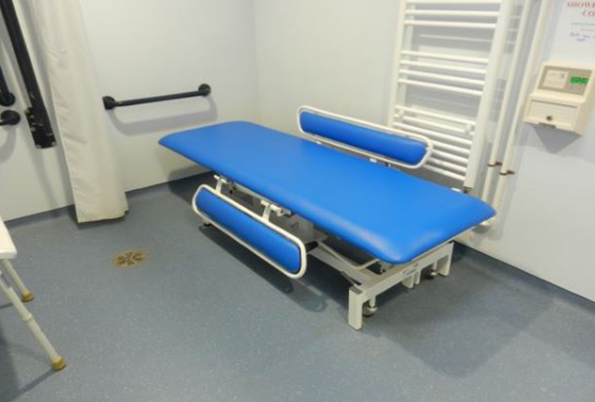 Bed in changing room